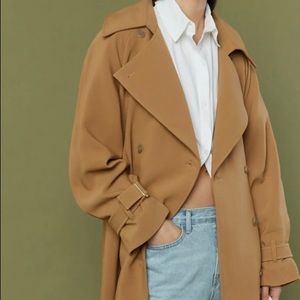 Oak and Fort Oversized Trench in Warm Beige